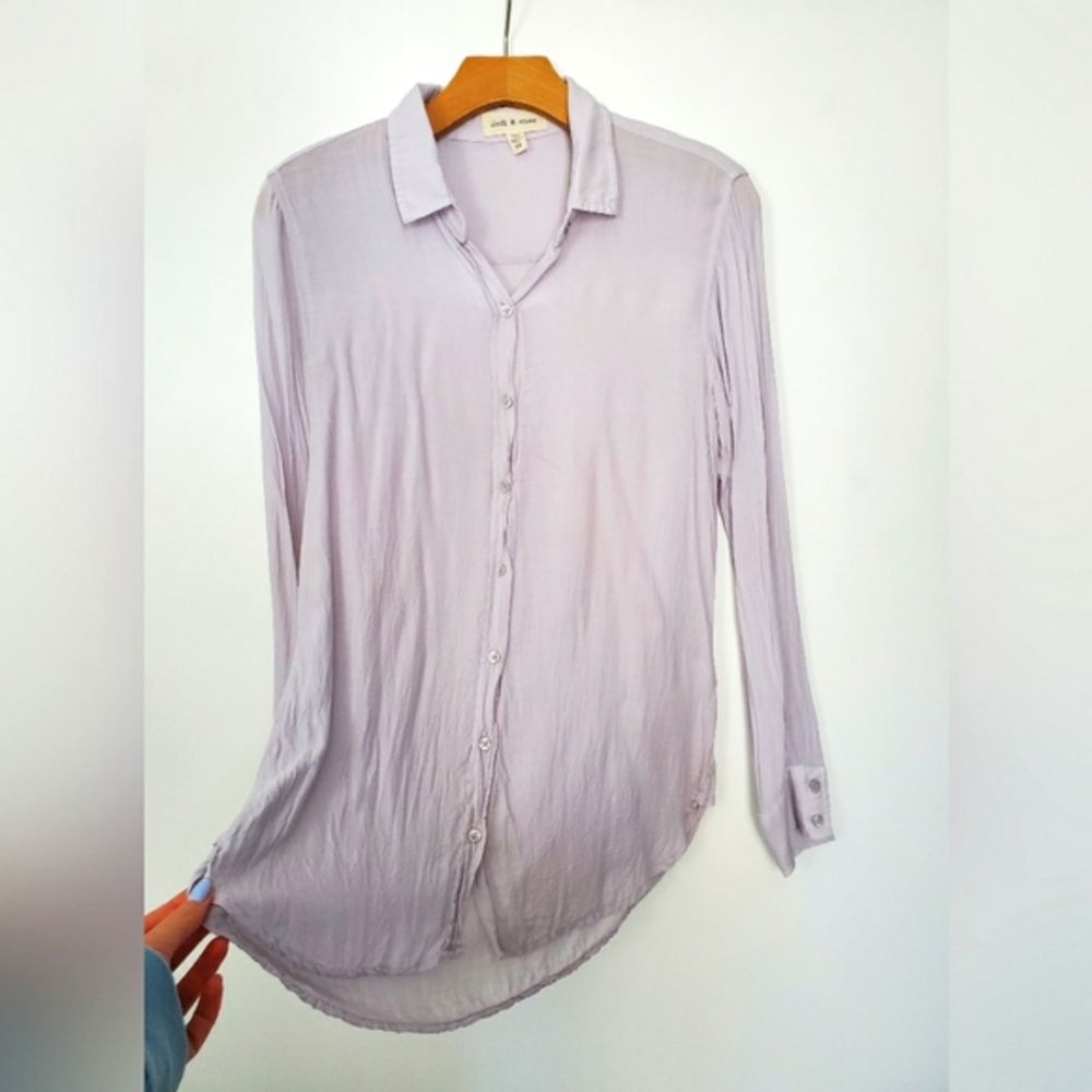 Cloth & Stone By Anthropologie Lavender Button Down Blouse Size Xs